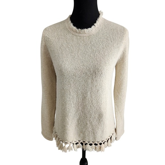J. McLaughlin Sweater Metallic Detail Knitwear Baby Alpaca Blend Italian s - Picture 1 of 8